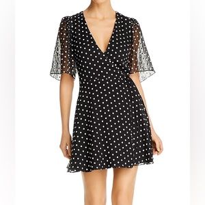 Alice + Olivia Sandra Embroidered Wrap Dress